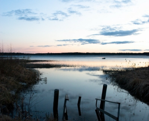 brooken structure on lake II photography