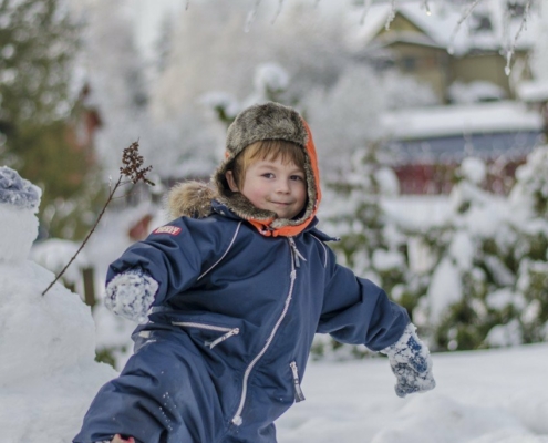 cute boy Finnish winterland
