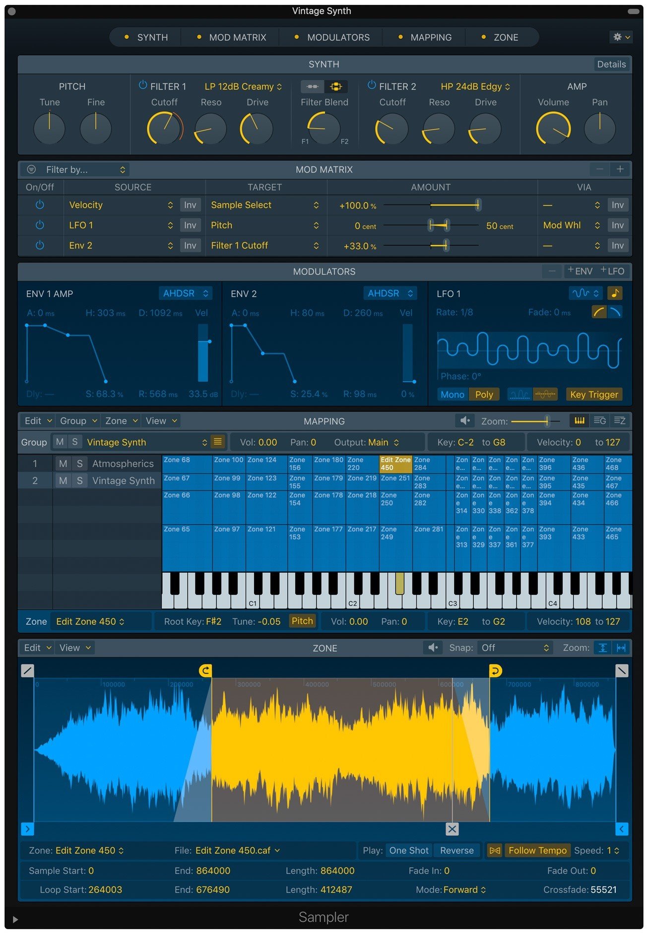 Logic pro X 10.5 Sampler